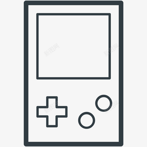 gameboy游戏线图标svg_新图网 https://ixintu.com gameboy 游戏矢量线图标