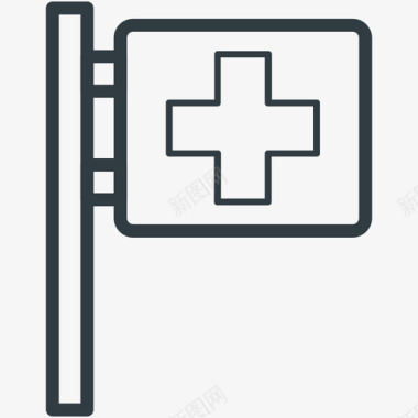 药房招牌医疗健康线图标图标