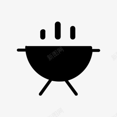 烧烤食物固体图标集合图标