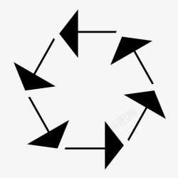 循环形六角形箭头顺序重新加载图标高清图片