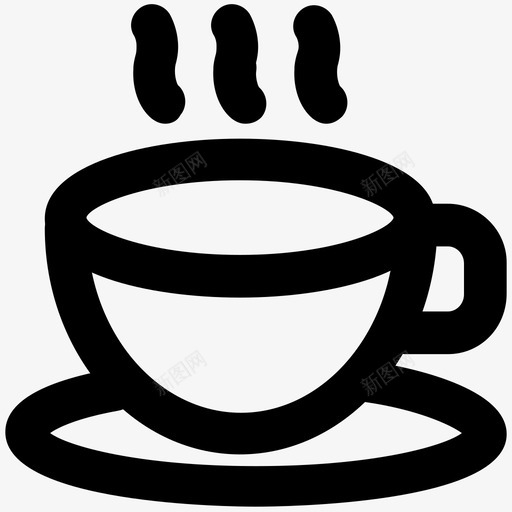 茶杯蒸煮马克杯图标svg_新图网 https://ixintu.com 咖啡杯 庆祝和派对粗体线条图标 暖气 热巧克力 热茶 热饮 茶杯 蒸煮 马克杯