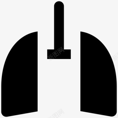 人的肺健康大胆的固体图标图标