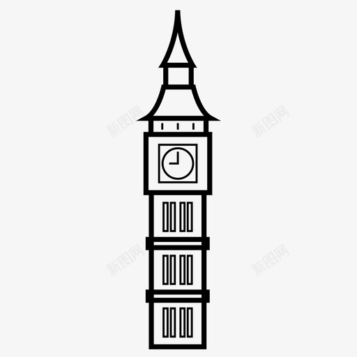 大本钟钟楼地标图标svg_新图网 https://ixintu.com 伦敦 伦敦地标 地标 大本钟 旅游 时间 议会 钟楼