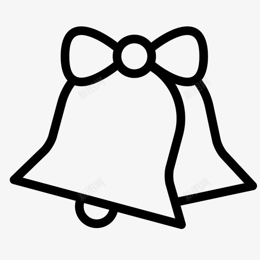 钟声蝴蝶结欢快图标svg_新图网 https://ixintu.com 冬天 圣诞节 平滑的节日 欢快 节日 蝴蝶结 装饰 钟声 铃铛叮当