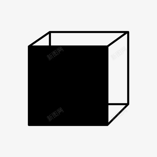 立方体阴影尖形图标svg_新图网 https://ixintu.com 三维 几何体 块状 尖形 平面 方形 深色 立方体 阴影 黑色