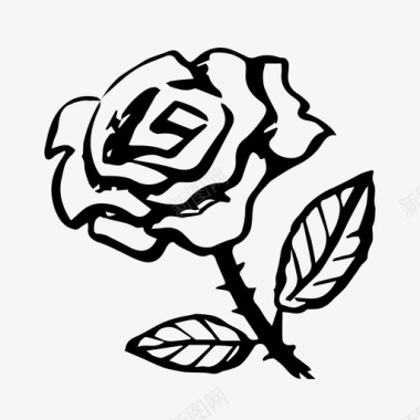 玫瑰美丽装饰图标图标