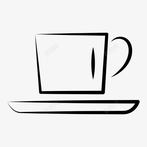 咖啡杯茶风格图标svg_新图网 https://ixintu.com 传统 咖啡杯 支架 社交 绝缘体 茶 茶杯 风格