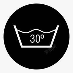 正常温度在30摄氏度或以下洗涤衣物温度图标高清图片