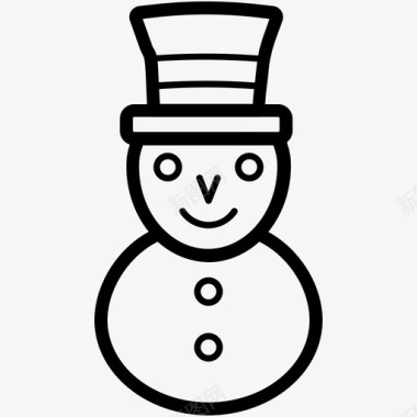 雪人圣诞线图标图标
