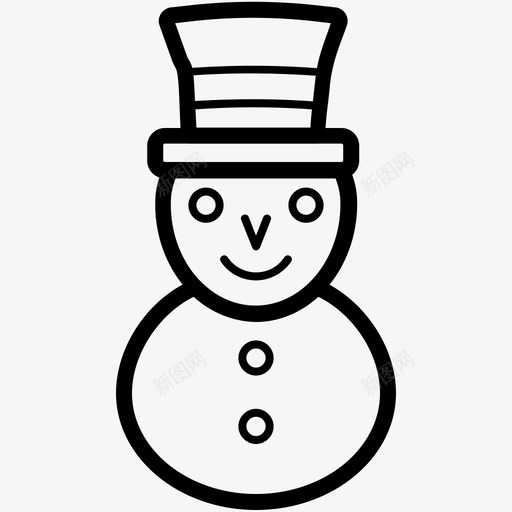 雪人圣诞线图标svg_新图网 https://ixintu.com 圣诞矢量线图标 雪人