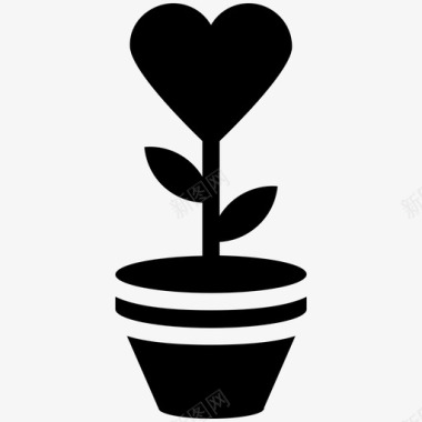 心植物心花浪漫图标图标