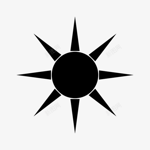 太阳粗糙的炸弹提供光图标svg_新图网 https://ixintu.com 太阳 提供光 明亮 火 热 盔甲 盾 粗糙的炸弹 钉球
