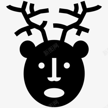 驯鹿圣诞酷标图标图标