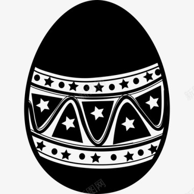 带手工装饰图案的复活节彩蛋食品复活节彩蛋图标图标