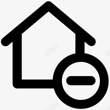 住宅建筑和家具加粗线条图标图标