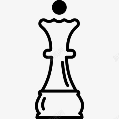 皇后象棋棋子轮廓肖像图标图标