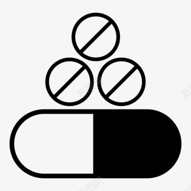 胶囊和药丸非法物质混合剂量图标图标