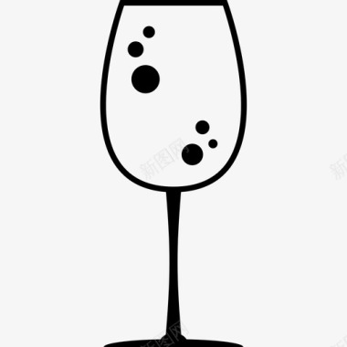 带气泡食物饮料的大酒杯图标图标