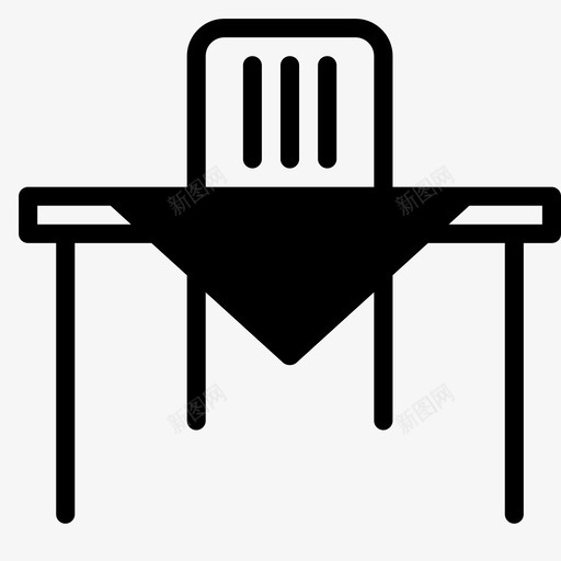 餐桌椅子晚餐图标svg_新图网 https://ixintu.com 光滑家具 吃饭 家 家具 座位 晚餐 桌布 椅子 餐桌 饭