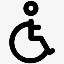 残疾人停车场残疾人停车场健康粗体线图标高清图片