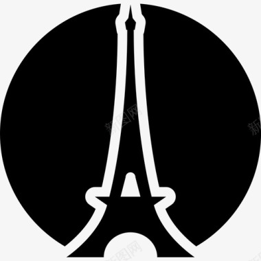 埃菲尔铁塔绕一圈旅行图标图标