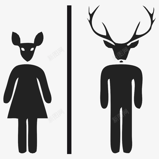 母鹿和雄鹿鹿雌性图标svg_新图网 https://ixintu.com 人 厕所 性别 母鹿和雄鹿 雌性 鹿