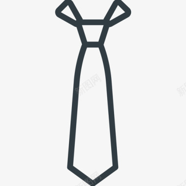 领带时尚和服装线图标图标