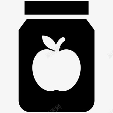 苹果酱容器水果图标图标