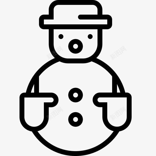 雪人圣诞节冬天图标svg_新图网 https://ixintu.com 冬天 圣诞节 圣诞节线图标 寒冷 煤按钮 装饰 雪人 霜冻