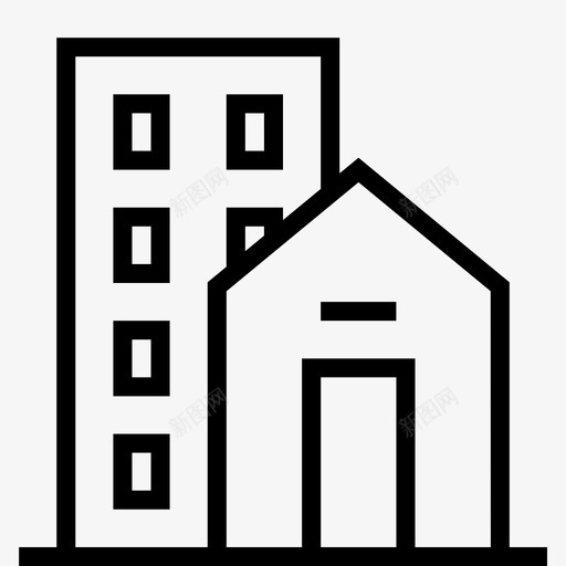 房屋物业管理图标svg_新图网 https://ixintu.com 仓储 信息 分析 危险 城市 建筑 房产 房屋 物业 管理 角形建筑