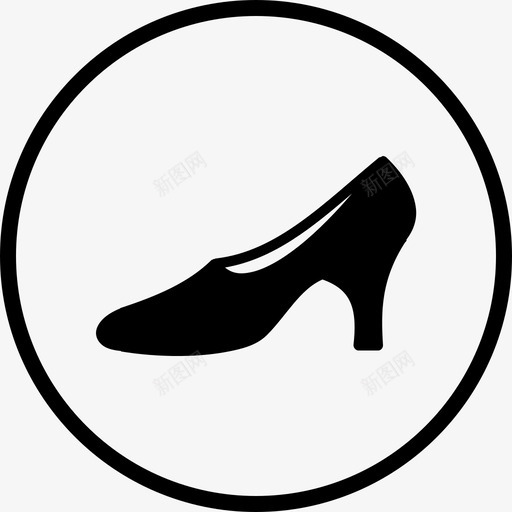 小高跟鞋鞋高跟鞋图标svg_新图网 https://ixintu.com 女士 小高跟鞋 脚套 衣服 鞋 高跟鞋