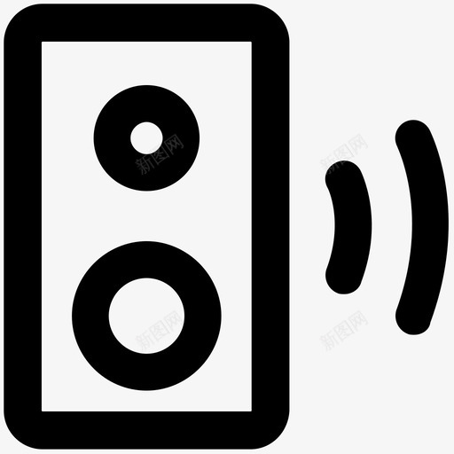 扬声器音量低音炮图标svg_新图网 https://ixintu.com 低音炮 声音 扬声器 自然 音乐粗体线图标 音乐系统 音量