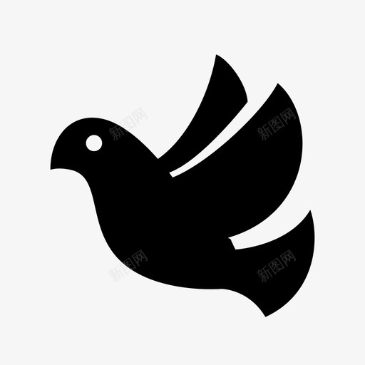 鸽子小鸟飞翔图标svg_新图网 https://ixintu.com 和平 小鸟 希望 爱 翅膀 飞翔 鸽子
