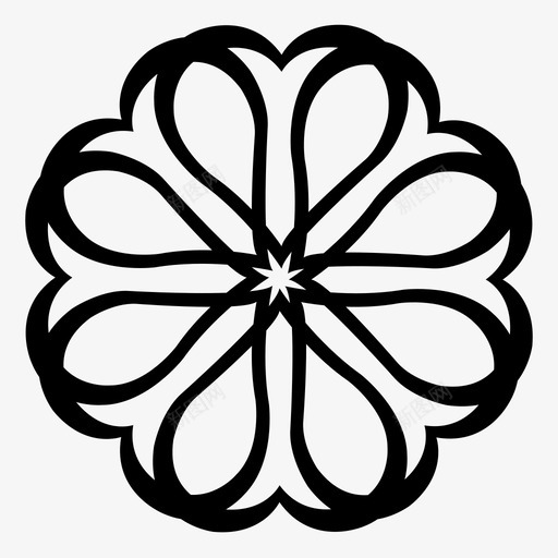 图案曲线案图标svg_新图网 https://ixintu.com 图案 宗教 对称 星形 曲线 花卉 设计图案