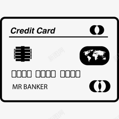 信用卡支付标识已填充图标图标