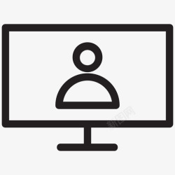 用户电脑屏幕视频通话视频会议用户图标高清图片
