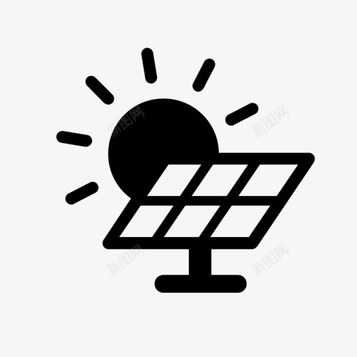 太阳能板太阳反射图标svg_新图网 https://ixintu.com 反射 太阳 太阳能板 暖气 环境 电 绿色 能源