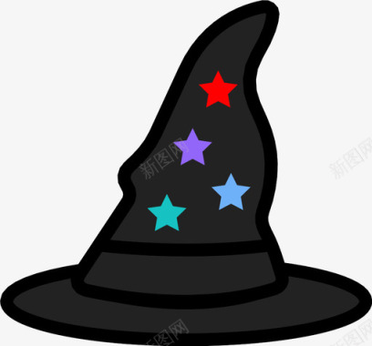 巫师帽女巫衣服图标图标