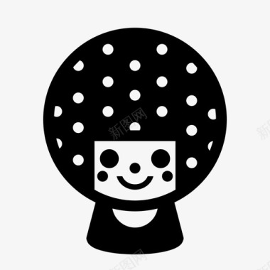 蘑菇大眼睛笑脸图标图标