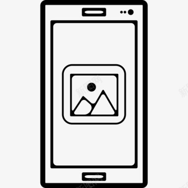 库查看手机轮廓工具和用具移动电话屏幕上的标志图标图标