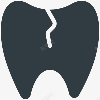 牙齿开裂医学健康酷标图标图标