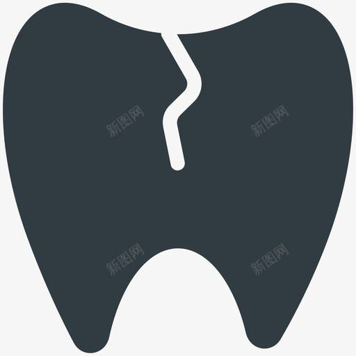 牙齿开裂医学健康酷标图标svg_新图网 https://ixintu.com 医学健康酷矢量图标 牙齿开裂