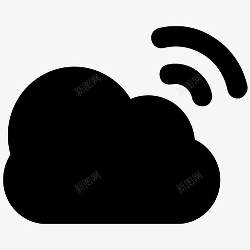 云wifi云计算大胆的实体图标svg_新图网 https://ixintu.com 云wifi 云计算大胆的实体图标