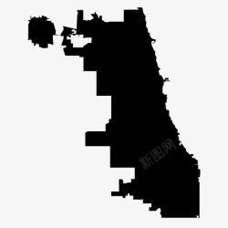 诺伊芝加哥地图南侧平面图图标高清图片
