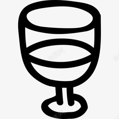 酒杯手绘轮廓食品手绘图标图标