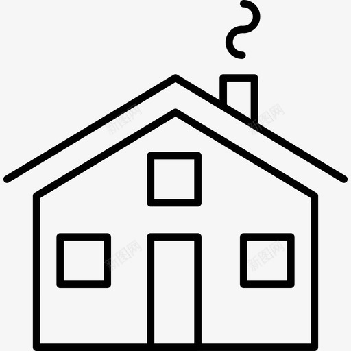 房屋小变型有烟囱建筑物图标svg_新图网 https://ixintu.com 多个笔划 建筑物 房屋小变型 有烟囱