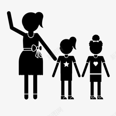 单亲妈妈团结坚强图标图标