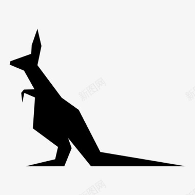 袋鼠澳大利亚国家动物巨尾龙科图标图标