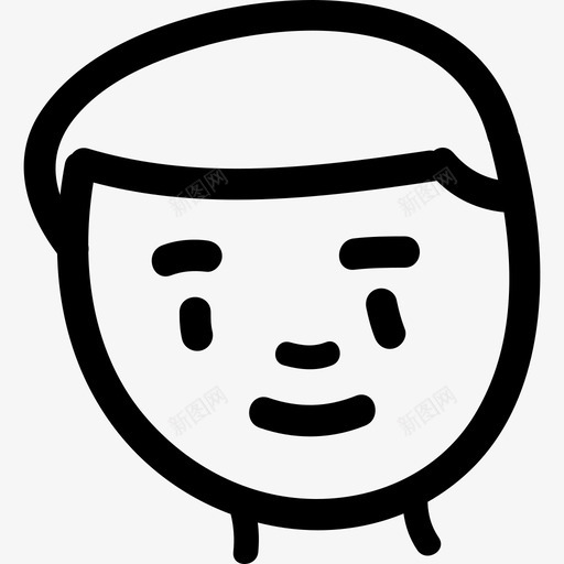 男孩手绘脸人物手绘图标svg_新图网 https://ixintu.com 人物 手绘 男孩手绘脸
