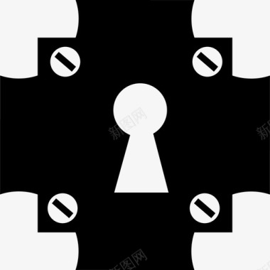 十字形的钥匙孔形状钥匙孔图标图标